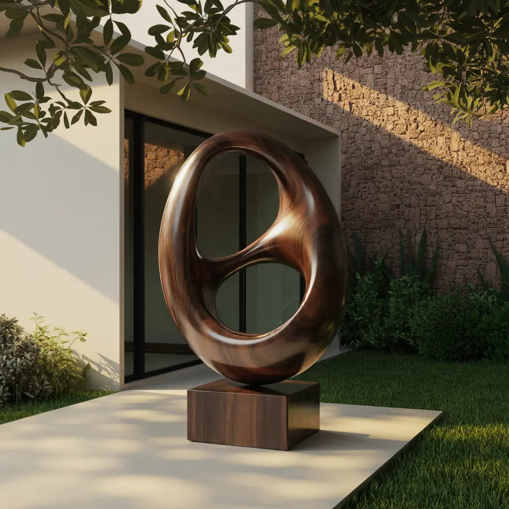 Farmhouse Abstract Wood Garden Sculpture For Yard Decor Kitchnce