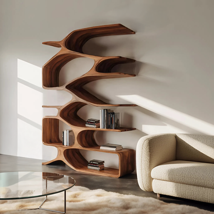 Organic Sculptural Bookshelf For Living Decor Kitchnce