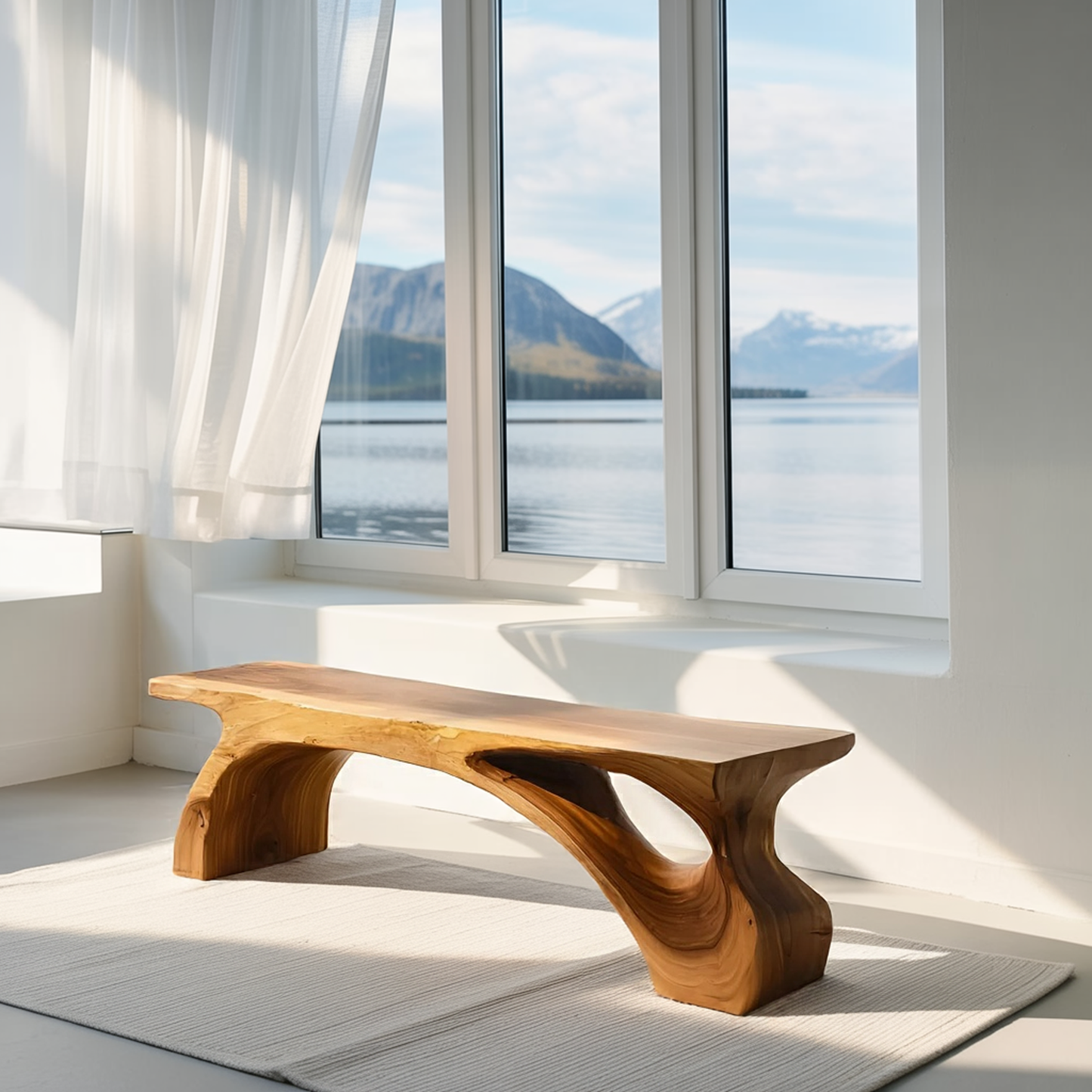 Organic Live Edge Bench For Modern Entryway Or Living Room Kitchnce