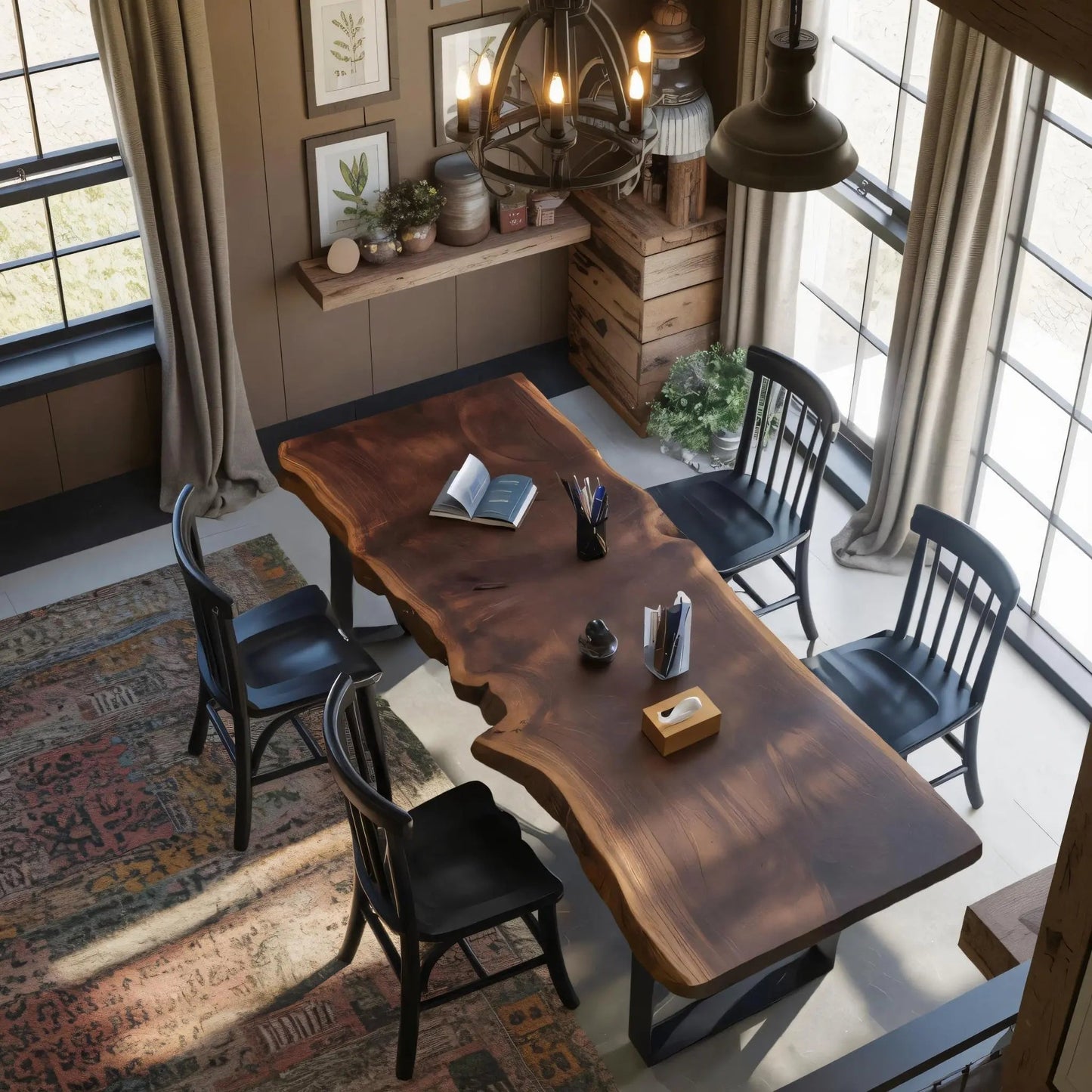Rustic Live Edge Conference Table For Modern Office Kitchnce