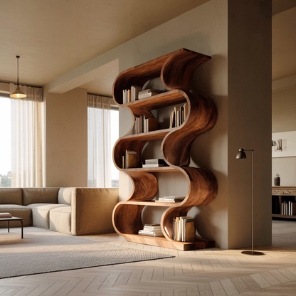 Minimal Wall Bookcase For Living Room Or Entryway Kitchnce