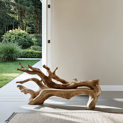 Handcrafted Branch Bench For Versatile Living Room Seating Kitchnce