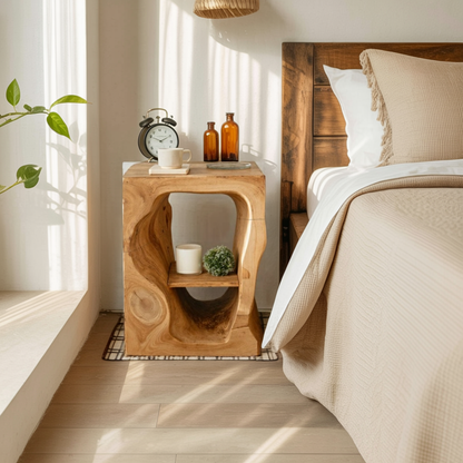 Mid Century Wooden Nightstand For Chic Bedroom Set Kitchnce