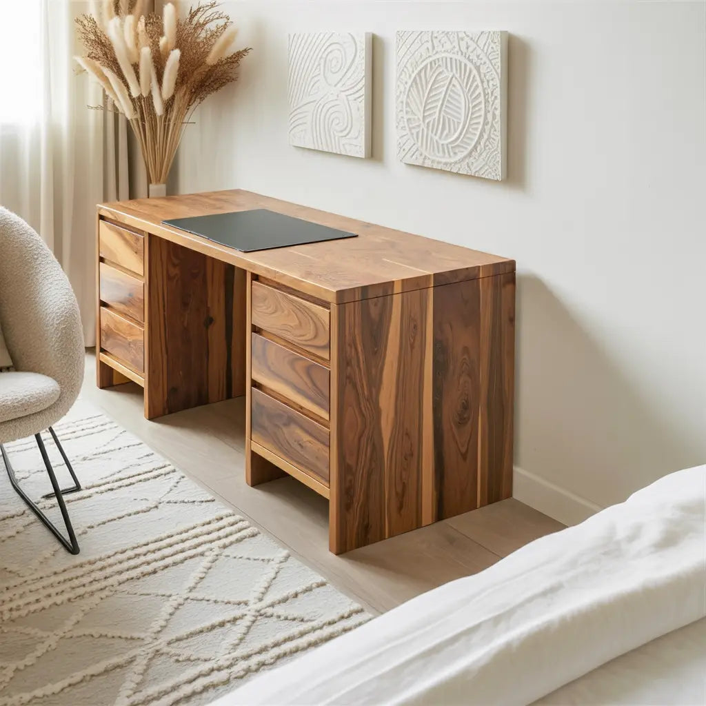 Modern Desk With Drawers Minimalist Office Table For Home Study And Workspace Kitchnce