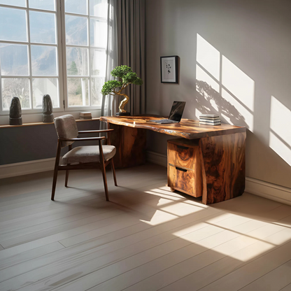Mid Century Desk Corner Work Desk For Study Area Kitchnce