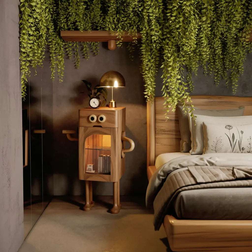 Whimsical Robot Nightstand For Kids Bedroom Or Playroom Kitchnce