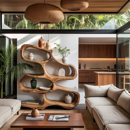 Sculptural Bookshelf For Living Room Or Office Kitchnce