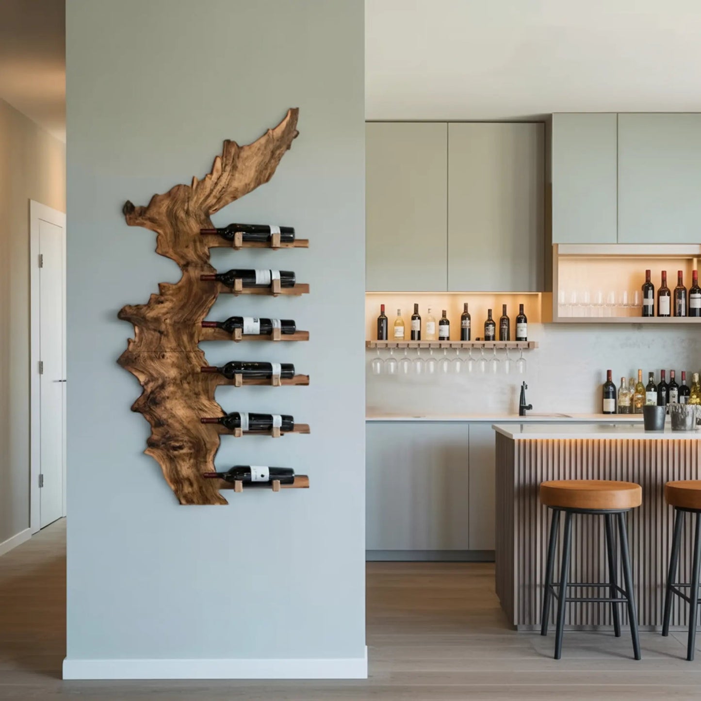 Farmhouse Solid Wood Wine Rack For Entryway Design And Style Kitchnce