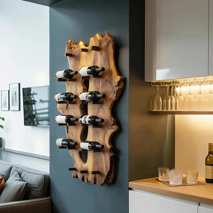 Mid Century Live Edge Wine Holder For Elegant Entryway Decor Kitchnce