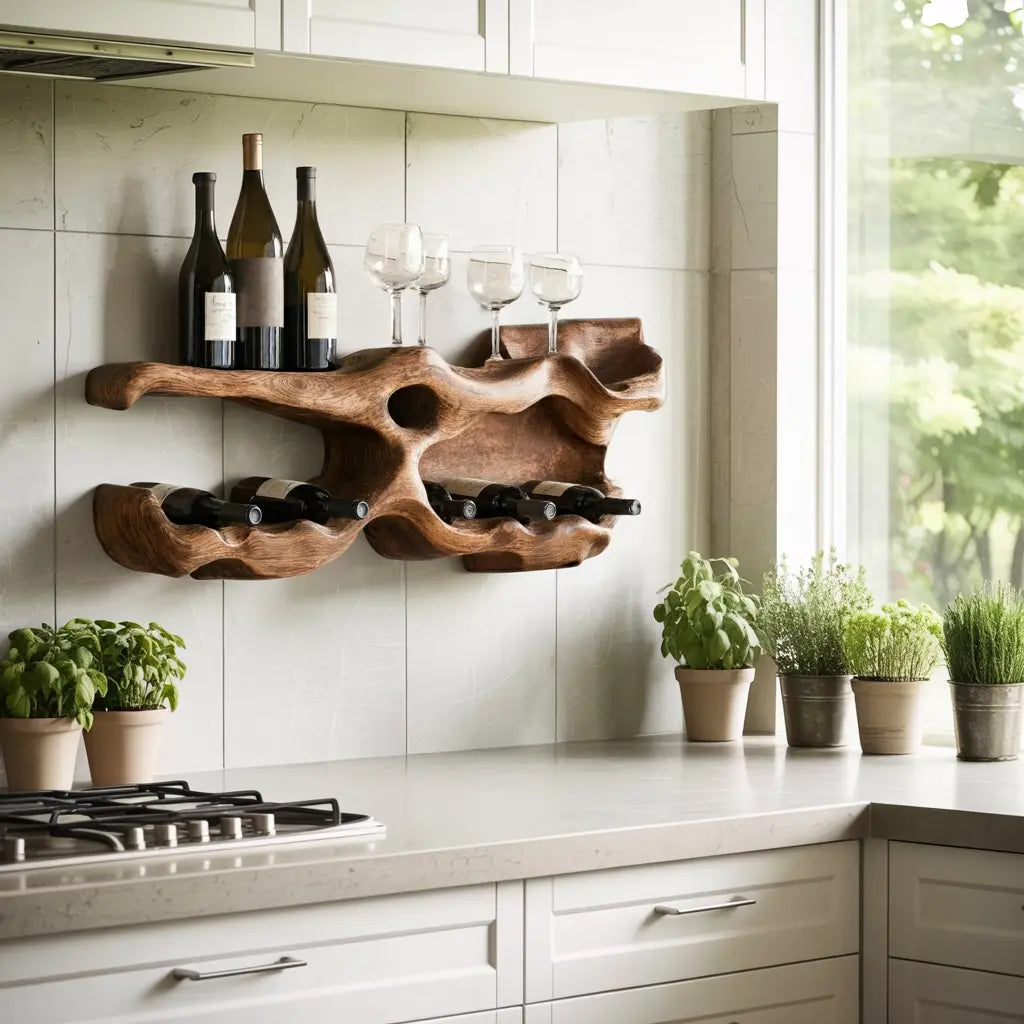 Farmhouse Wine Holder For Living Room Shelf Accent Kitchnce