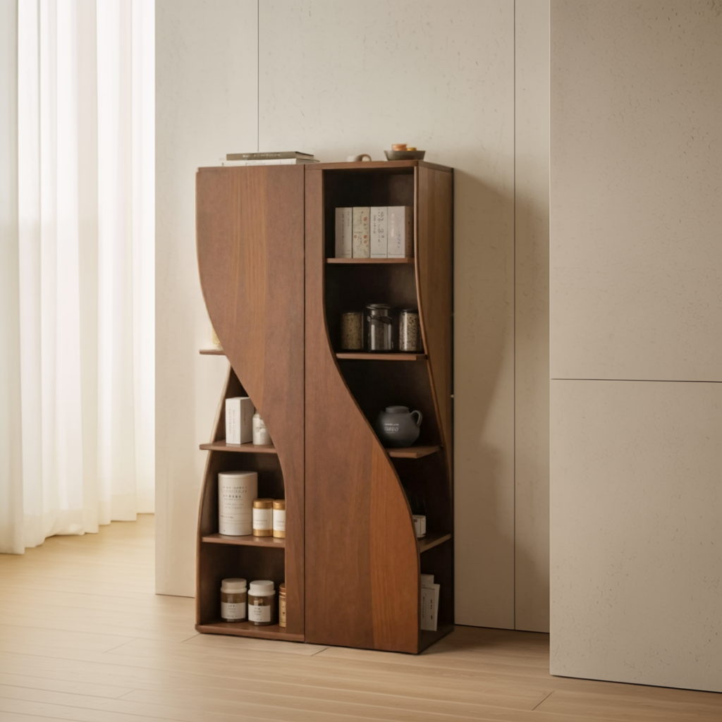Modern Curved Cabinet Sculptural Doors Kitchen And Living Room Kitchnce