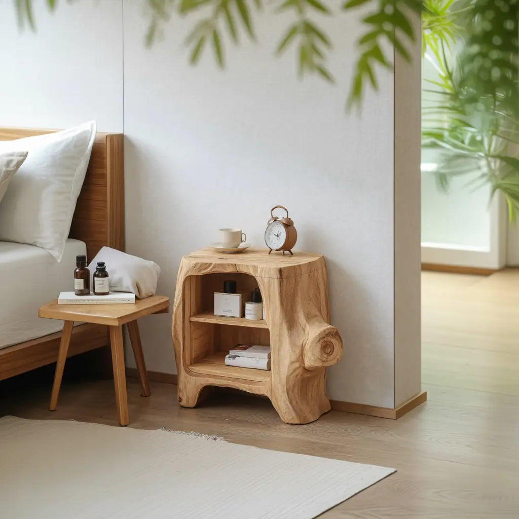 Handcrafted Wooden Nightstand For Unique Bedroom Kitchnce
