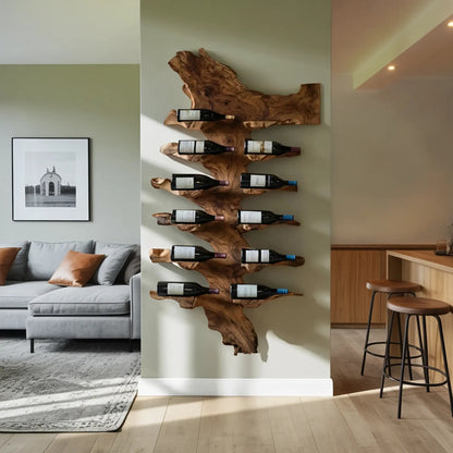 Handcrafted Live Edge Wine Holder For Luxury Furniture Decor Kitchnce