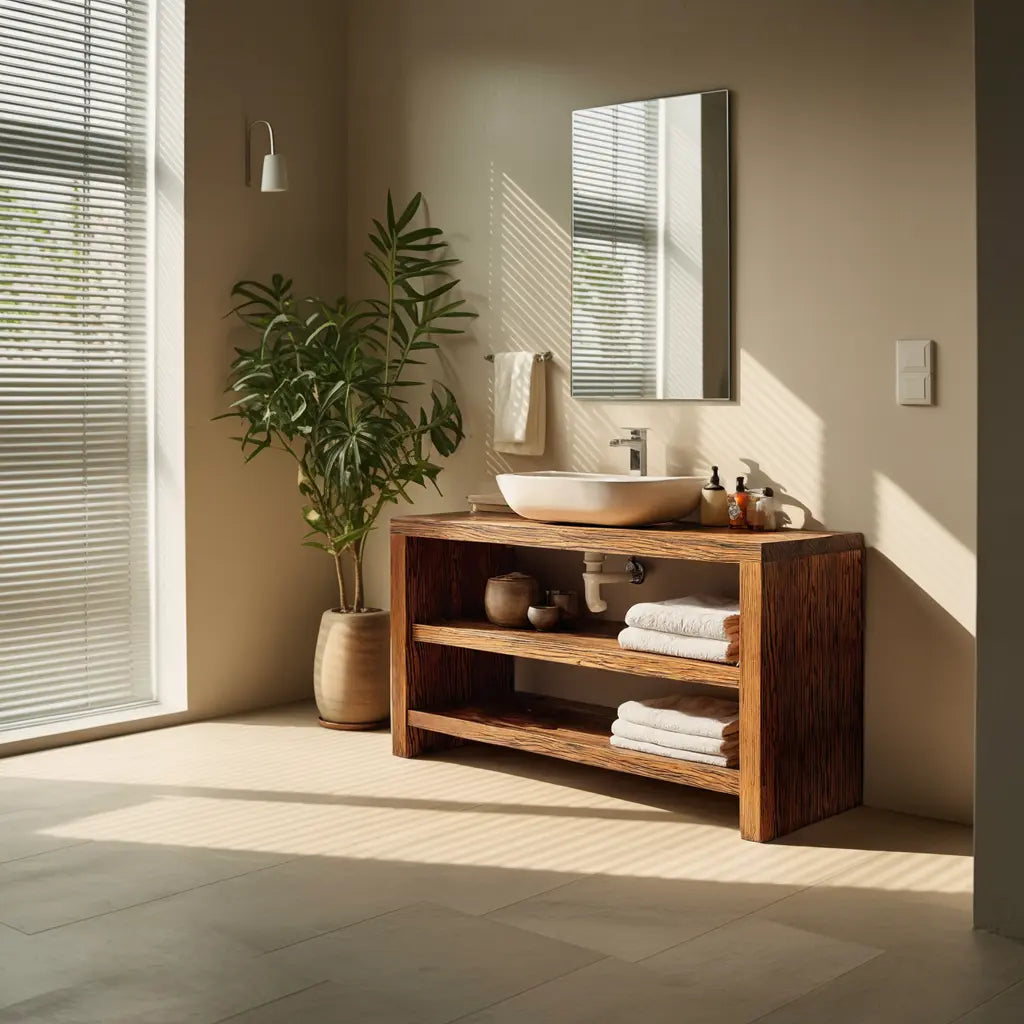 Farmhouse Wooden Vanity For Cozy Bathroom Spaces Kitchnce