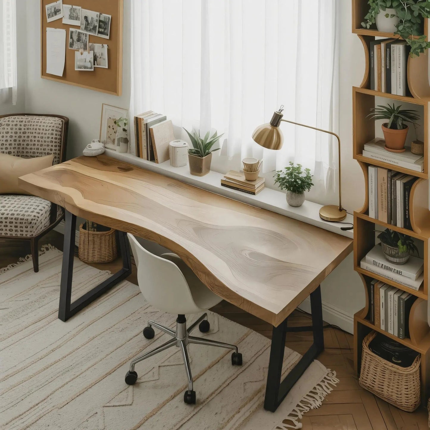 Modern Live Edge Desk For Minimalist Home Office Placement Kitchnce