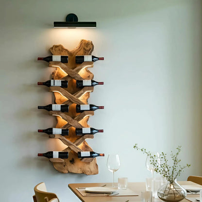 Handcrafted Solid Wood Wine Rack For Bar Decor And Storage Kitchnce