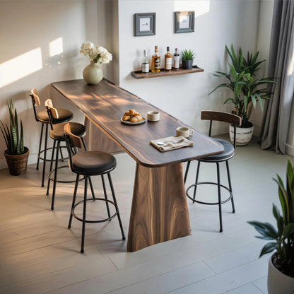 Modern Minimalist Wood Bar Table For Kitchen And Dining Kitchnce