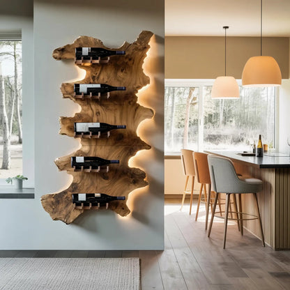 Mid Century Wooden Wine Rack For Bar Decor And Wine Storage Kitchnce