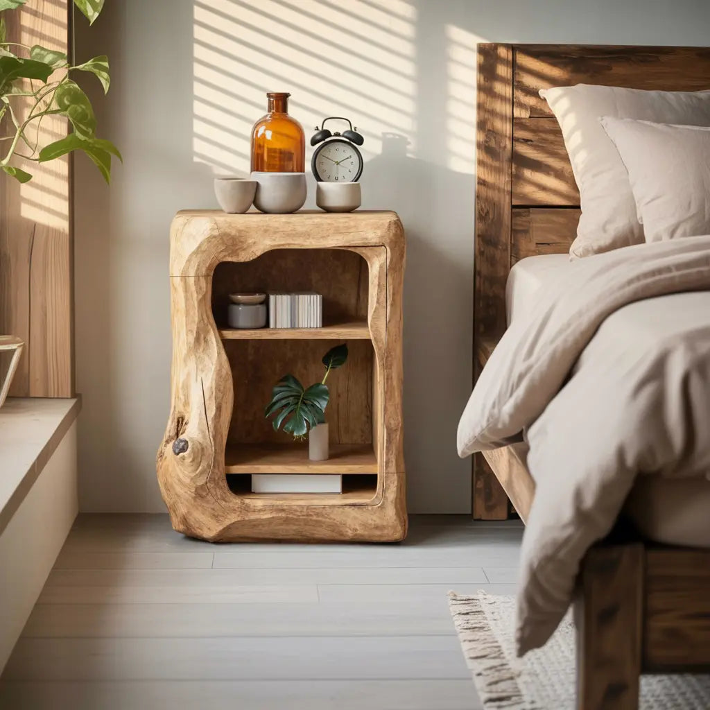 Rustic Wooden Nightstand Bedroom Furniture Essential Kitchnce