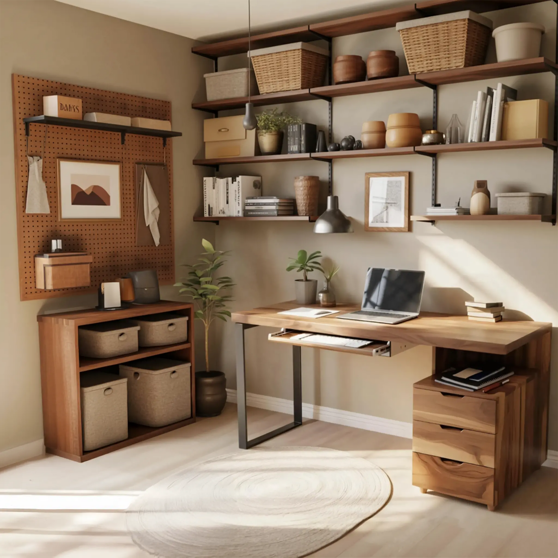 Contemporary Desk with Drawer For Home Office Workspace Kitchnce