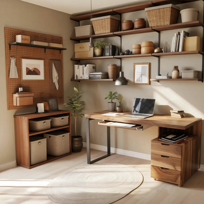 Contemporary Desk with Drawer For Home Office Workspace Kitchnce