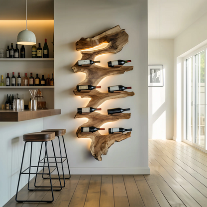 Modern Solid Wood Wine Rack For Living Room Furniture Design Kitchnce