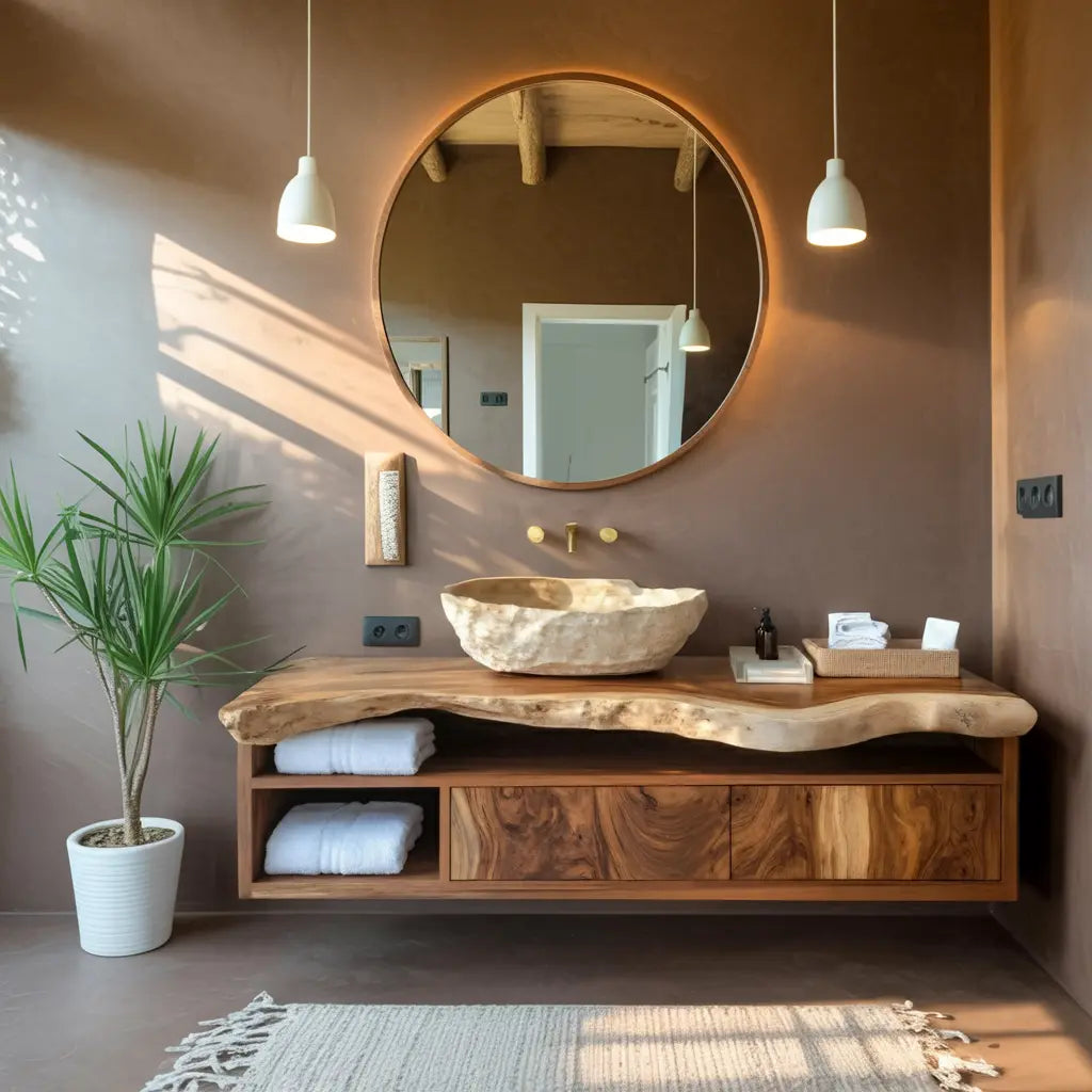 Handcrafted Floating Vanity For Elegant Bathroom Kitchnce