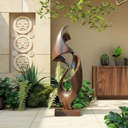 Rustic Abstract Sculpture For Office Decor Kitchnce