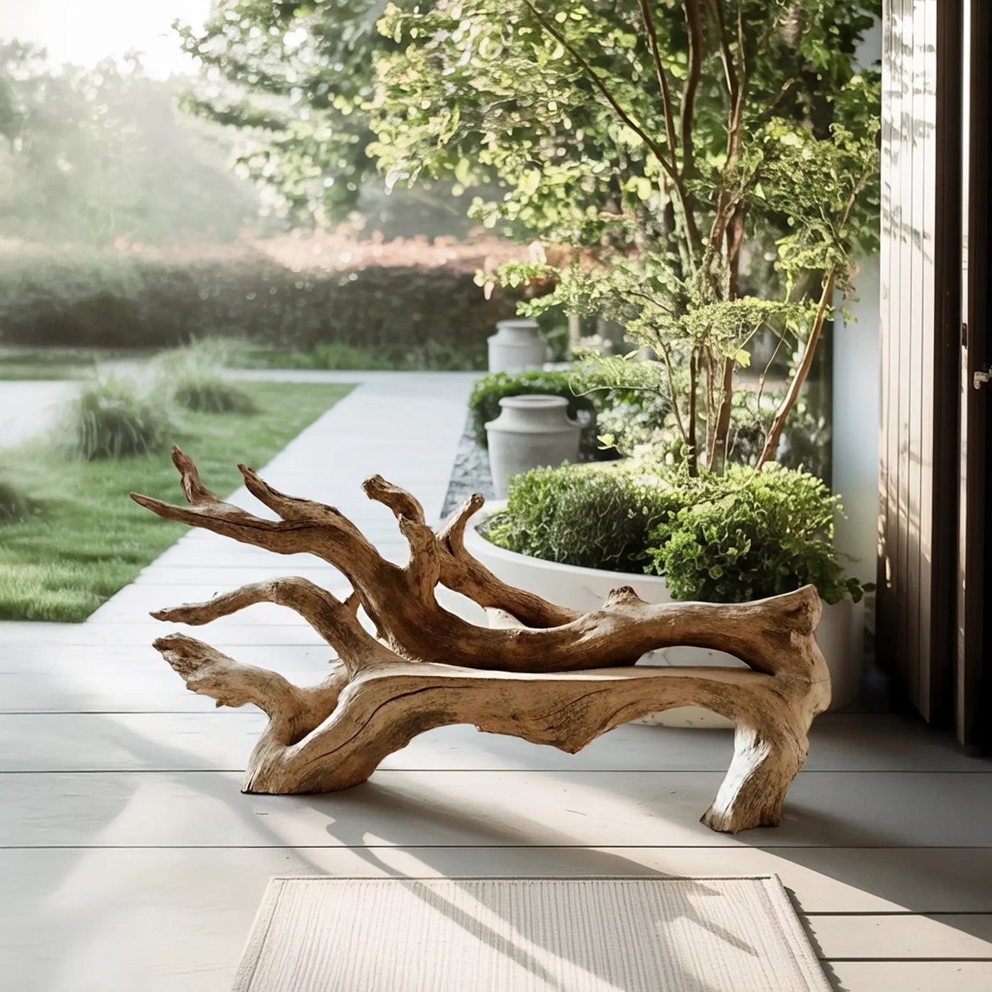 Handcrafted Branch Bench For Versatile Living Room Seating Kitchnce