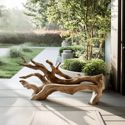 Handcrafted Branch Bench For Versatile Living Room Seating Kitchnce