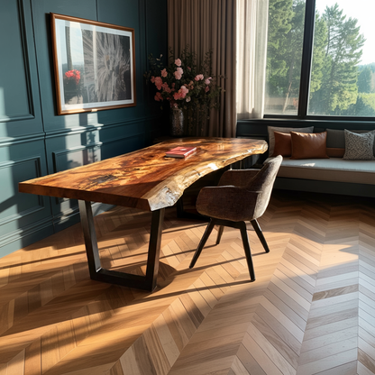 Mid Century Natural Wooden Tabletop For Decor