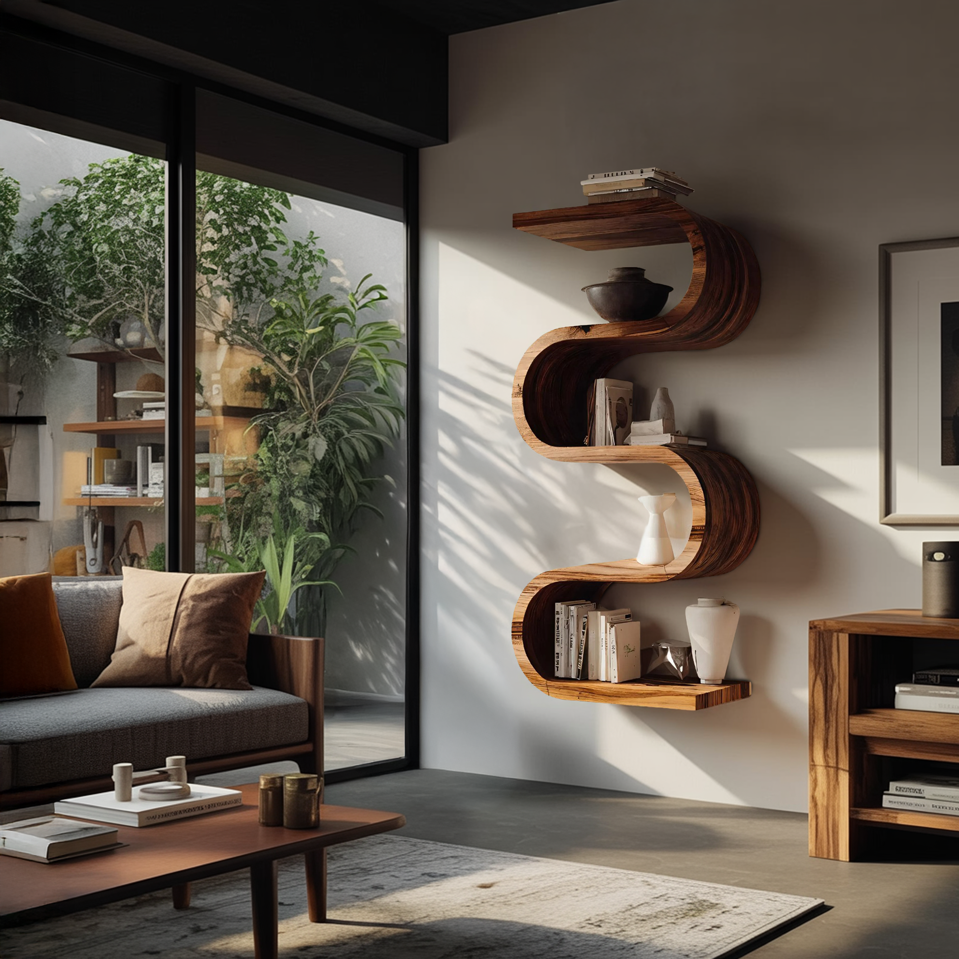 Handcrafted Vertical Wall Bookshelf For Living Or Bedroom Kitchnce