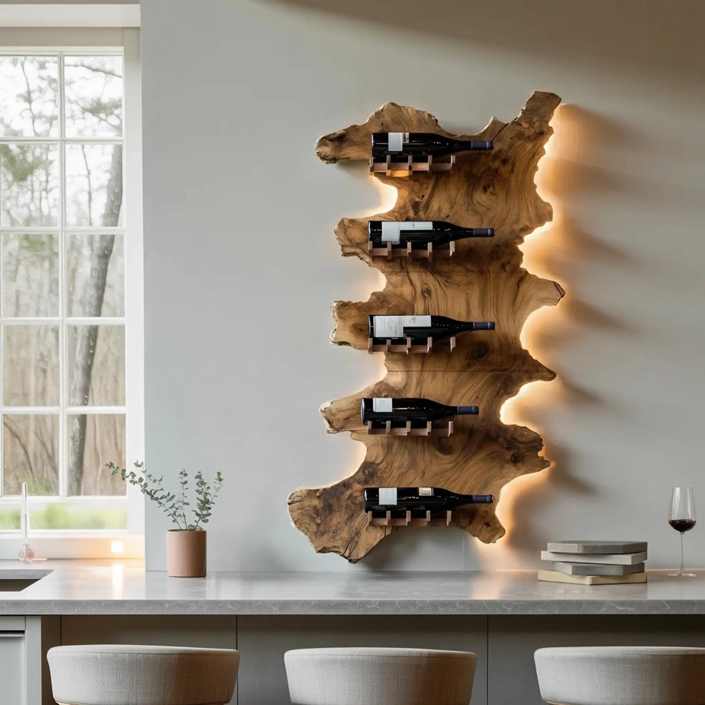 Mid Century Wooden Wine Rack For Bar Decor And Wine Storage Kitchnce