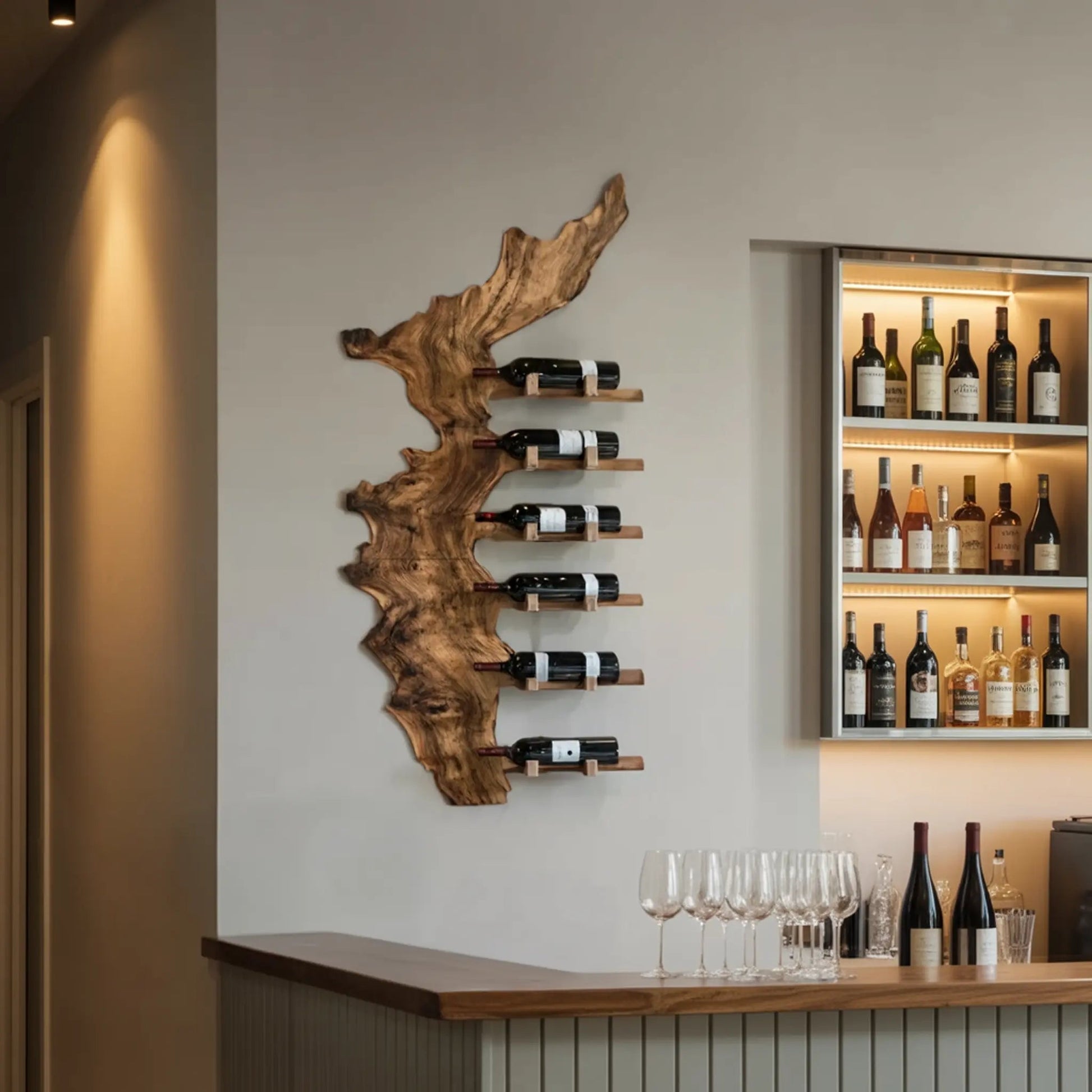 Farmhouse Solid Wood Wine Rack For Entryway Design And Style Kitchnce
