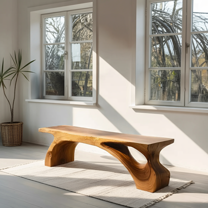 Organic Live Edge Bench For Modern Entryway Or Living Room Kitchnce
