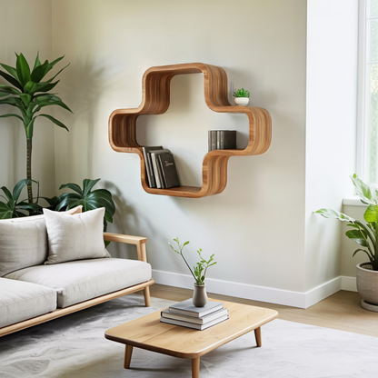 Modern Geometric Wall Mounted Bookshelf For Living Room And Office Kitchnce