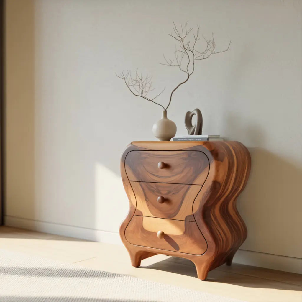 Sculptural Cabinet With Organic Curves And Drawers For Bedroom And Entryway Kitchnce