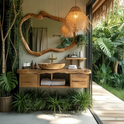 Natural Wood Floating Vanity For Bathroom Upgrade Kitchnce