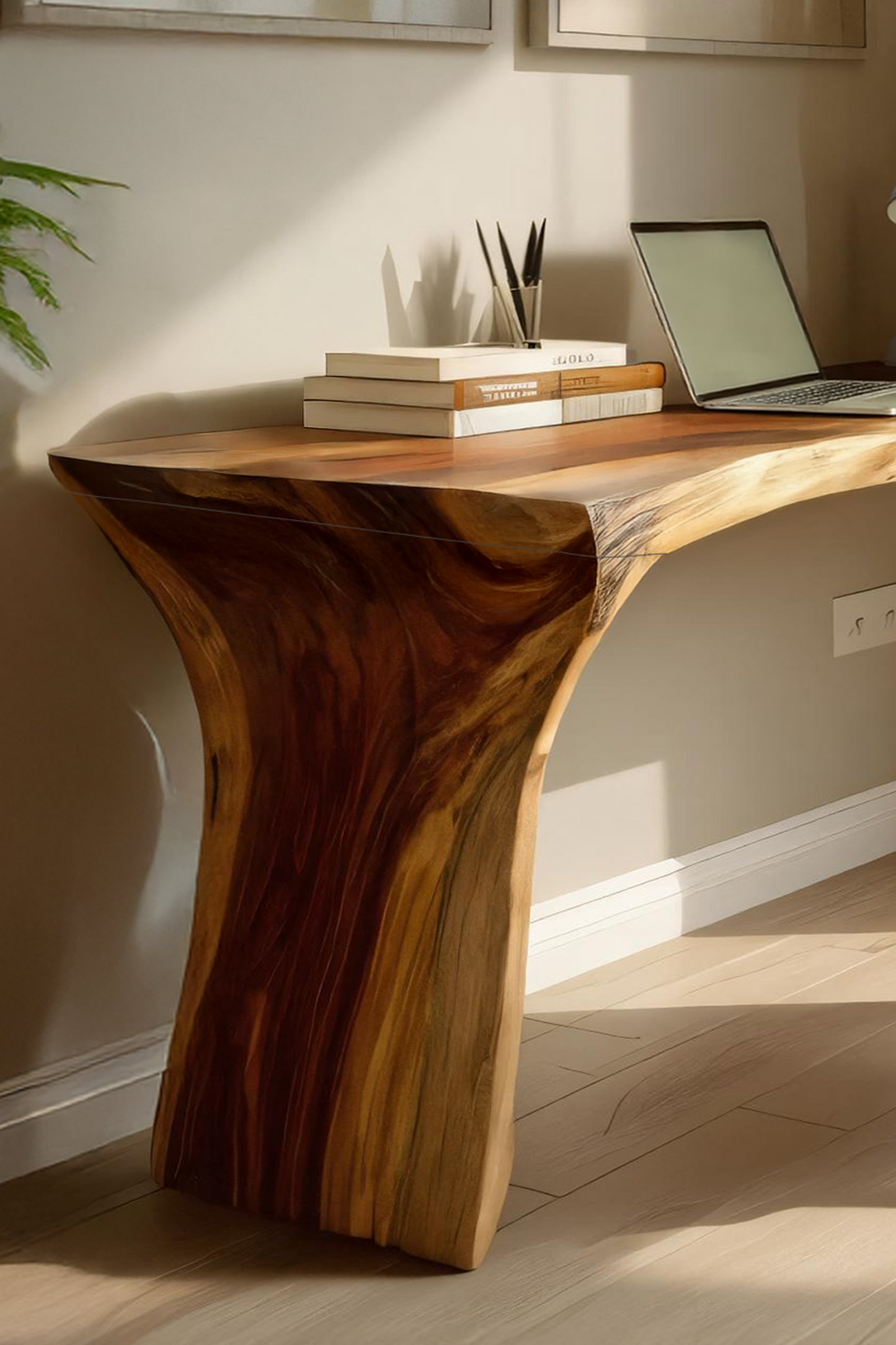 Handcrafted Live Edge Wood Desk For Home Studio Setup Kitchnce