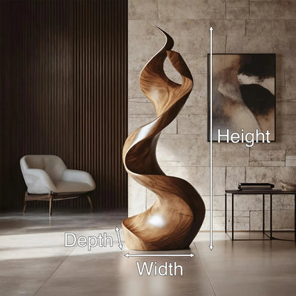 Rustic Large Wooden Sculpture For Furniture Art Feature Kitchnce