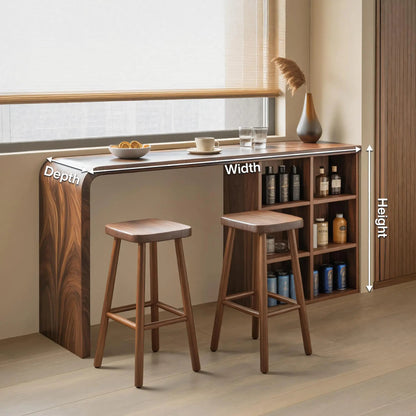 Modern Wooden Bar Table With Storage For Kitchen Or Home Mini Bar Kitchnce