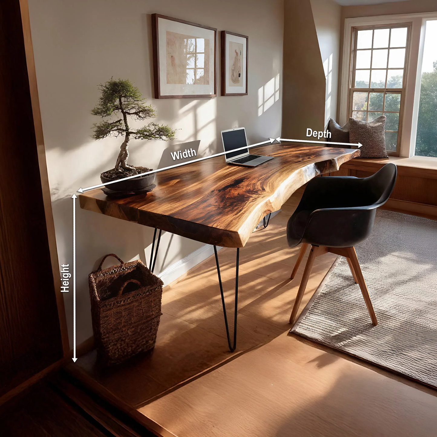 Handcrafted Solid Wood Desk For Bedroom Decor