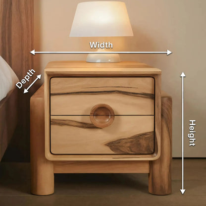 Modern Nightstand With Round Handle Bedside Table For Bedroom And Living Room Kitchnce