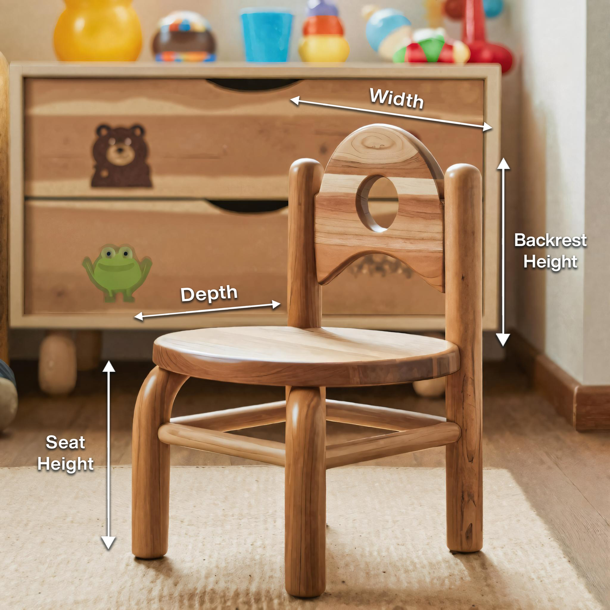 Montessori Toddler Chair With Round Backrest For Playroom Preschool And Nursery Kitchnce