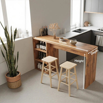 Warm Bar Table With Storage For Compact Kitchen Kitchnce