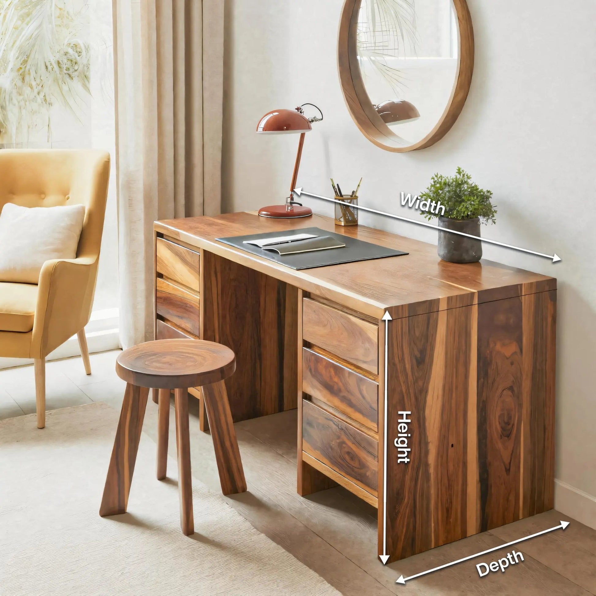 Modern Desk With Drawers Minimalist Office Table For Home Study And Workspace Kitchnce