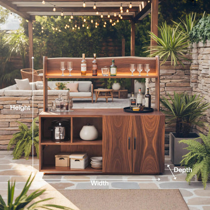 Contemporary Outdoor Bar Table With Hidden Storage For Garden Or Poolside Kitchnce