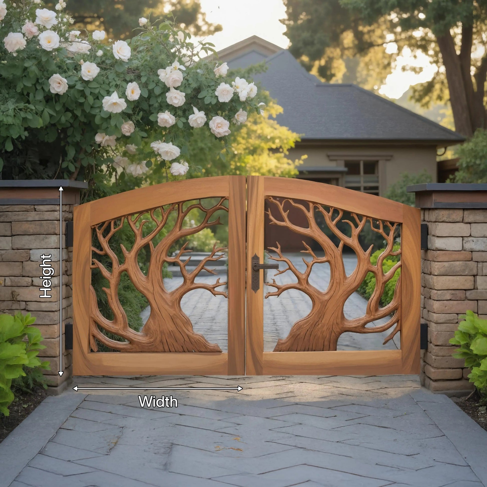 Rustic Tree Branch Gate Design For Garden Entrance Kitchnce