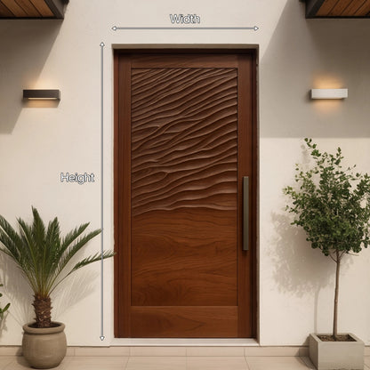 Modern Wave Pattern Front Door Design For Entryway Kitchnce