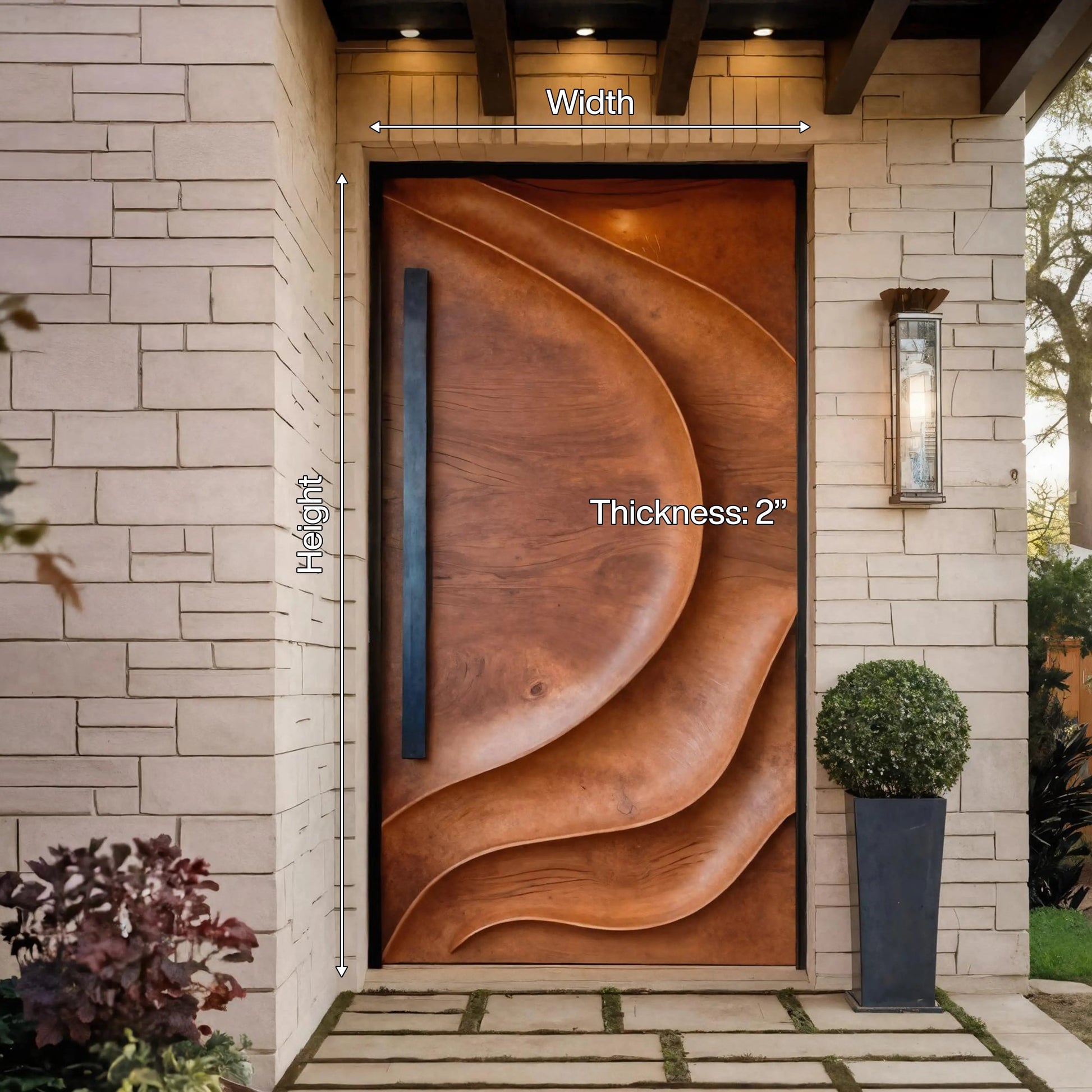 Sculptural Front Door Design For Modern Entryway Kitchnce
